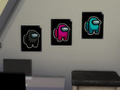 Sims 4 — Among Us poster by Cutyanni1 — Among Us poster with 6 swatches including black, turquoise, green, orange, pink