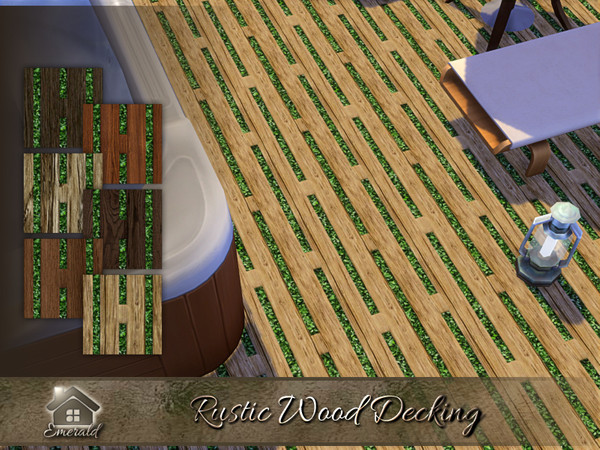Sims 4 — Rustic Wood Decking by Emerald — This natural wood decking will give extreme robustness and a good look for your