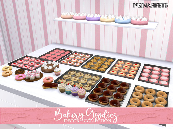 Sims 4 — Bakery Goodies Decor Collection by neinahpets — A cute collection of delicious treats for a home kitchen, cafe,