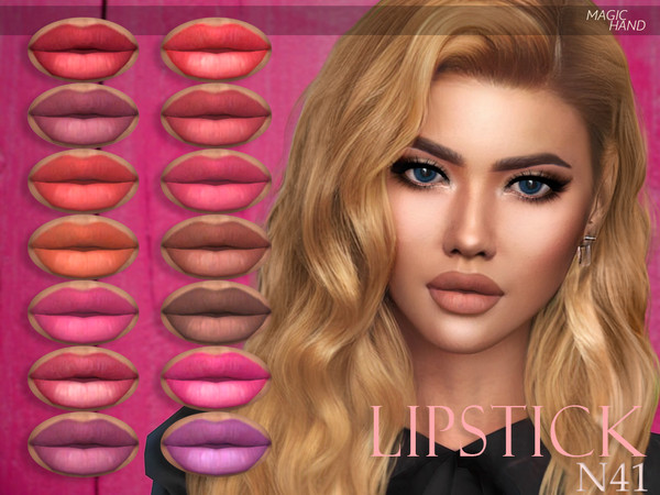 Sims 4 — [MH] Lipstick N41 by MagicHand — --16 available colors-- --Compatible with HQ settings-- --CAS thumbnail--