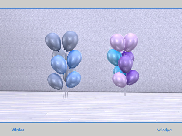 Sims 4 — Winter. Balloons by soloriya — Eight balloons in one mesh. Part of Winter set. 2 color variatons. Category: