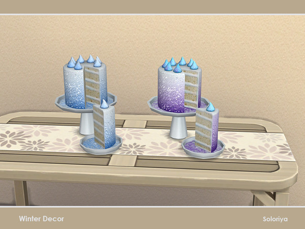 Sims 4 — Winter Decor. Cake by soloriya — Decorative cake. Part of Winter Decor set. 2 color variations. Category: