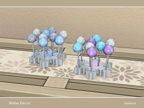 Sims 4 — Winter Decor. Candies by soloriya — Decorative candies. Part of Winter Decor set. 2 color variations. Category:
