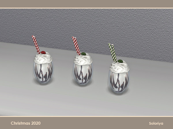 Sims 4 — Christmas 2020. Cocktail by soloriya — Decorative cocktail. Part of Christmas 2020 set. 3 color variations.