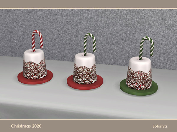 Sims 4 — Christmas 2020. Dessert by soloriya — Decorative dessert. Part of Christmas 2020 set. 3 color variations.