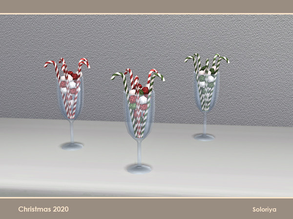 Sims 4 — Christmas 2020. Candies, v3 by soloriya — Decorative candies. Part of Christmas 2020 set. 3 color variations.