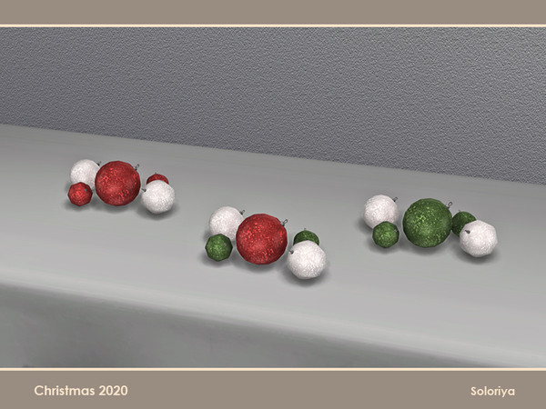 Sims 4 — Christmas 2020. Christmas Balls by soloriya — Five Christmas balls in one mesh. Part of Christmas 2020 set. 3