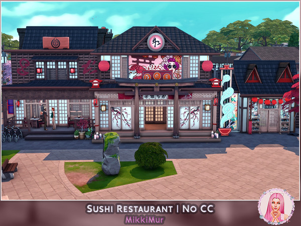 Sims 4 — Sushi Restaurant by MikkiMur_sims — Restaurant in Asian style for Mt. Komorebi. Size - 30x20 Type - Restaurant