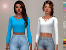 Sims 4 — S4 Leena Top by Margeh-75 — -a lovely soft cotton crop top with lace trim on semi long sleeves and the mid