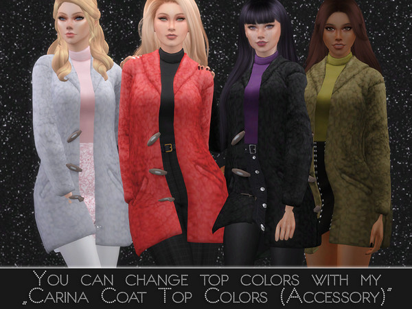 Sims 4 — Carina Coat Top Colors (Accessory) by Dissia — Carina Coat Top Colors (Accessory) 20 swatches Right Ring