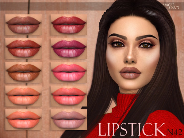 Sims 4 — [MH] Lipstick N42 by MagicHand — --16 available colors-- --Compatible with HQ settings-- --CAS thumbnail--
