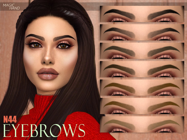 Sims 4 — [MH] Eyebrows N44 by MagicHand — --12 available colors-- --Compatible with HQ settings-- --CAS thumbnail--