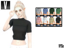 Sims 4 — VYSe - Subjective Afternoon Top by VYSe — -- Base Game Compatible -- High-Quality Texture -- 8 Soft Colors