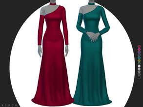 Sims 4 — Epiphany Gown. by Pipco — an elegant, asymmetrical gown. 