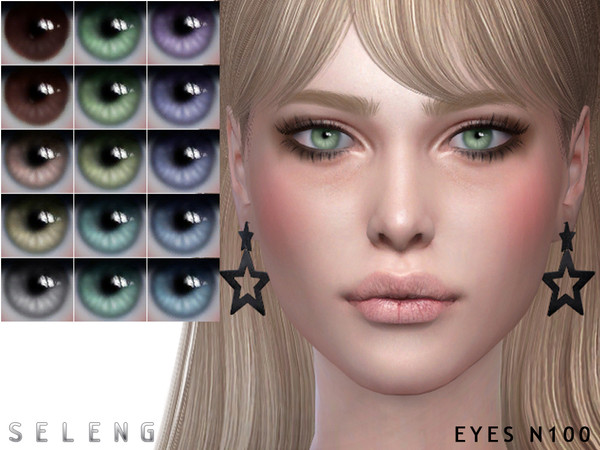 Sims 4 — Eyes N100 by Seleng — 15 colours Custom Thumbnail HQ mod compatible The picture was taken with HQ Mod Happy