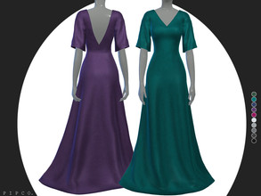 Sims 4 — Stone Gown. by Pipco — an elegant, flowy gown. 