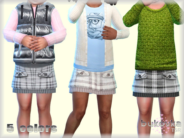 Sims 4 — Skirt Plaid by bukovka — Skirt for babies, installed autonomously, my modified mesh is included. Suitable for