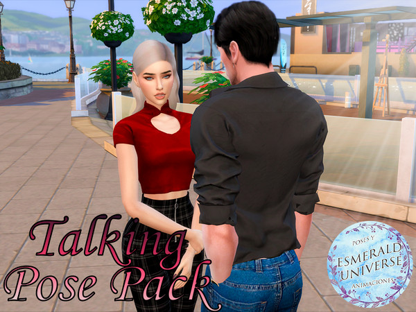 Sims 4 — Talking Pose Pack by Esmerald_Universe — Hello everyone! Today I bring up a Pose Pack speaking two people. It