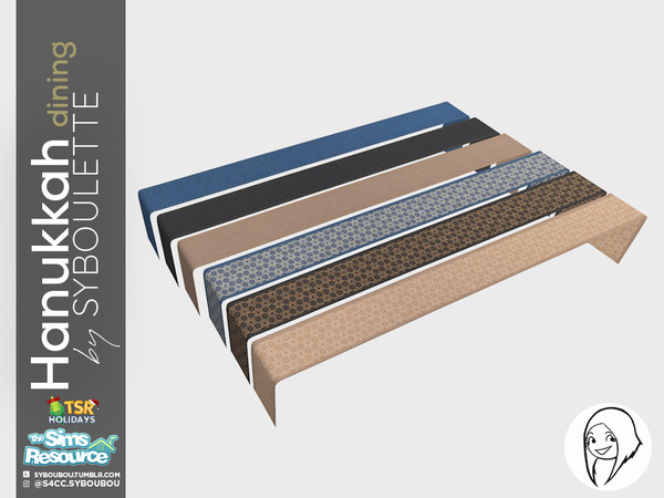 Sims 4 — Holiday Wonderland - Hanukkah Dining - Runner cloth by Syboubou — Elegant table cloth to dress your table