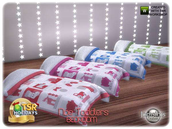 Sims 4 — Holiday Wonderland  noe toddlers bedroom blanket bed by jomsims — Holiday Wonderland noe toddlers bedroom