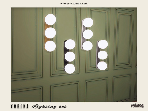Sims 4 — Yokeda Wall lamp triple by Winner9 — Wall lamp triple from my Yokeda lighting set, you can find it easy in your