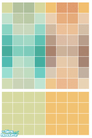 Sims 2 — Veil Tile Set by s00z — Two tiled walls with coordinating floors.