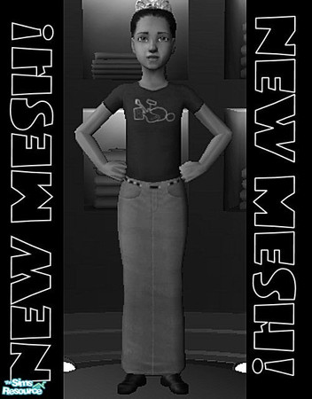 Sims 2 — Long Skirt Mesh For Little Girls by clcny20 — Another creation I've been wanting to make for a long while. The