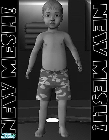 Sims 2 — Swim Shorts Outfit For Toddlers Mesh by clcny20 — I've been pondering over the making of this mesh for some time