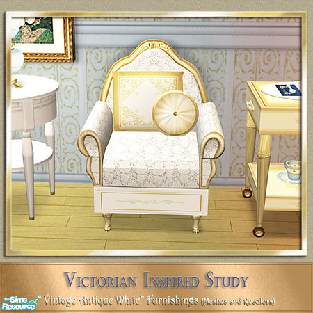 Sims 2 — Victorian Inspired Study - Arm Chair by Cashcraft — The Victorian Inspired Study set features 8 new meshes. The