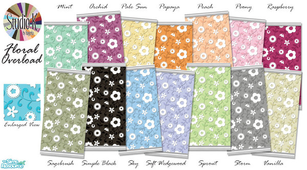 Sims 2 — Studio K Floral Overload Series 02 by StudioKhagerks — 15-28 of 28 colors. Can be found under Wallpapers.