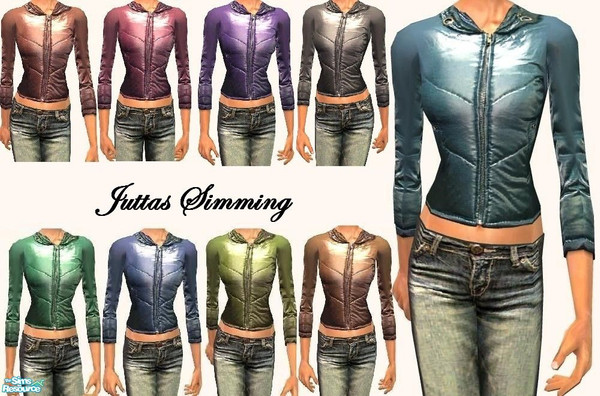 Sims 2 — adult / ya shiny jacket by juttaponath — Shiny winter jacket for adults and young adults. No mesh and no