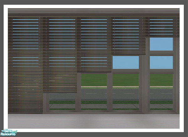 Sims 2 — Venetian Blinds Dark Steel Recolour by simtomatic — Recolours all mesh files in dark steel.