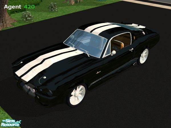 Sims 2 — Black & White 67 Shelby GT500 by Agent420 — The Black & White 1967 Shelby Mustang GT500. MESH by Tre