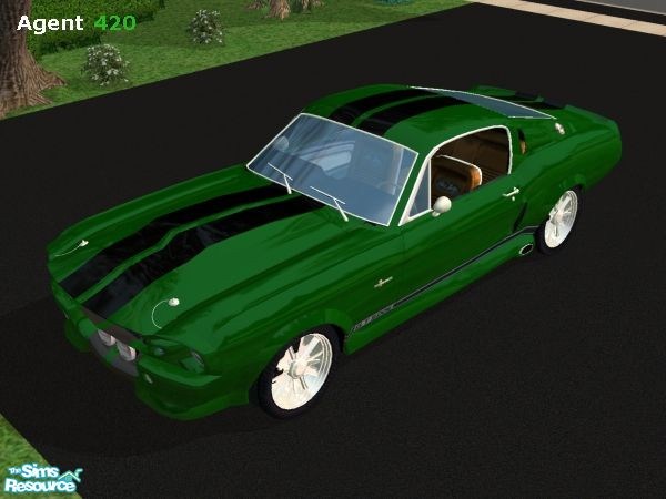 Sims 2 — Green & Black 67 Shelby GT500 by Agent420 — The Green & Black 1967 Shelby Mustang GT500. MESH by Tre