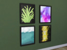 Sims 4 — Roob's Simple Abstract Paintings by Rubriel — Medium size colourful abstract paintings - 4 variations. Original