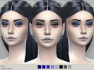 Sims 4 — ICY eyeshadow by EvaDotG — ~5 blue tone swatches. ~3 black / gray swatches.