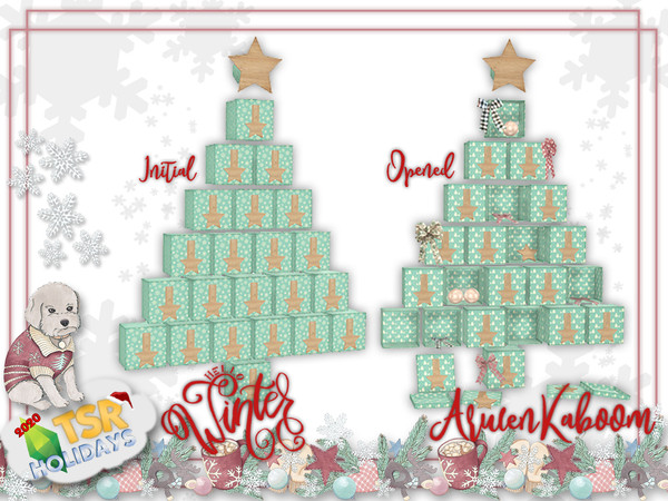 Sims 4 — Holiday Wonderland - Advent Tree by ArwenKaboom — This is a Season object, meaning in order to have this in your