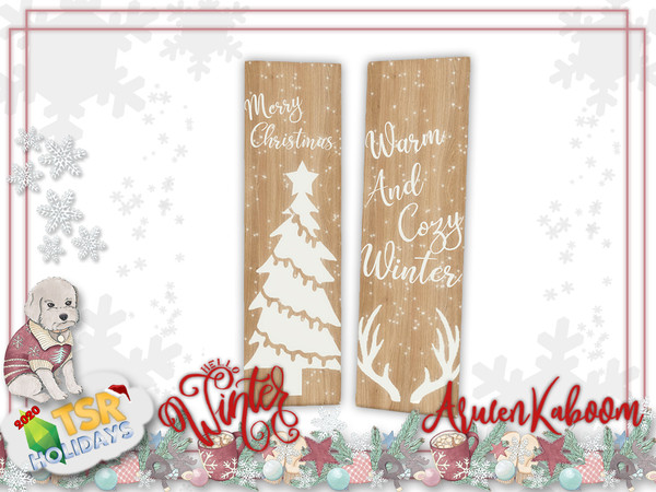 Sims 4 — Holiday Wonderland  - Floor Sign by ArwenKaboom — Base game item. Found in Decoration - Clutter Hope you enjoy!