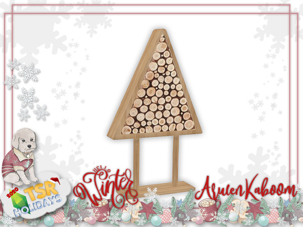 Sims 4 — Holiday Wonderland - Wood Little Tree by ArwenKaboom — Base game item. Found in Decoration - Clutter Hope you