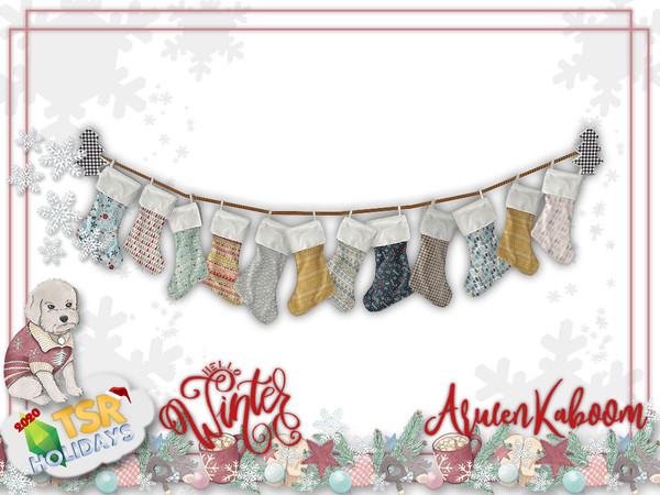 Sims 4 — Holiday Wonderland  - Socks by ArwenKaboom — Base game item. Found in Decoration - Wall Deco/Sculpture Hope you