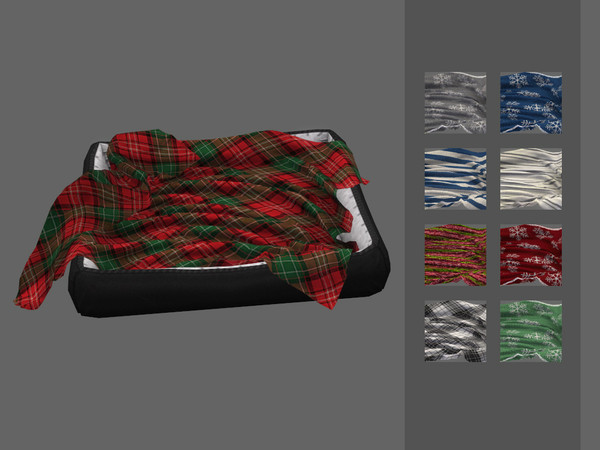 Sims 4 — 2020 Holiday Wonderland - Small Crumpled Blanket by sim_man123 — A small plush blanket for your furry friends to