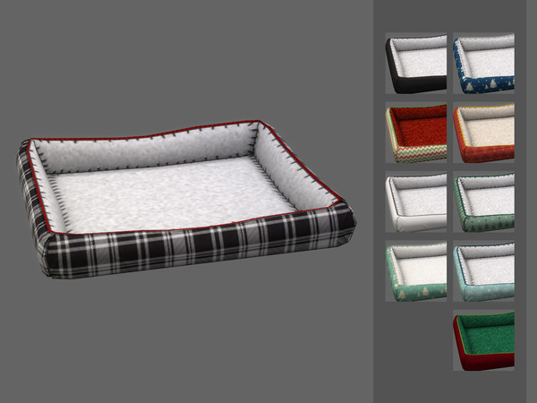 Sims 4 — 2020 Holiday Wonderland - Large Blitzen Pet Bed by sim_man123 — A large-sized pet bed in fun winter-themed