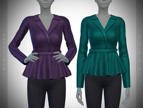 Sims 4 — Carol Top. by Pipco — 12 Swatches Base Game Compatible New Mesh All Lods Specular, and Normal Maps Custom