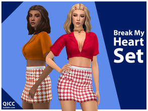 Sims 4 — 'Break My Heart' Set by qicc — A set of items inspired by Dua Lipa's 'Break My Heart' music video. All items
