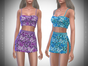 Sims 4 — Skylie Outfit. by Pipco — 3 Swatches Base Game Compatible New Mesh All Lods Shadow, Specular, and Normal Maps