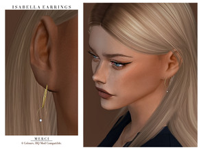 Sims 4 — Isabella Earrings by -Merci- — New accessories mesh for Sims4! -For female, teen-elder. -All LODs. -No allow for