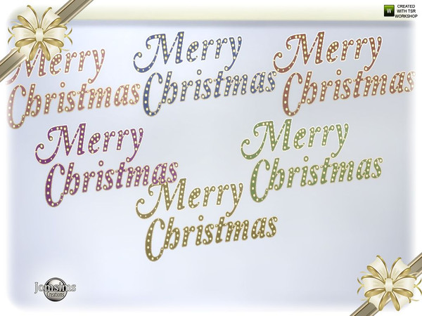 Sims 4 — Segor christmas living room merry christmas wall light by jomsims — Segor christmas living room merry christmas