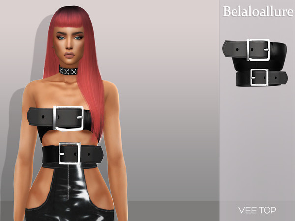 Sims 4 — Belaloallure_vee top by belal19972 — Belt top for your sims , enjoy 