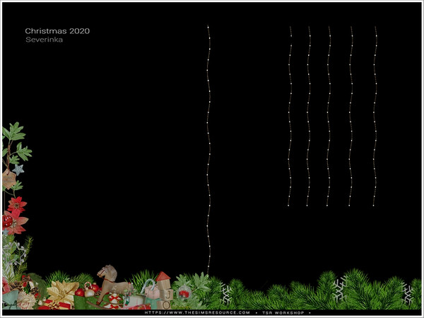 Sims 4 — [Christmas2020] - window garland MW by Severinka_ — Window garland (MIDDLE WALLS) From the set 'Christmas 2020'