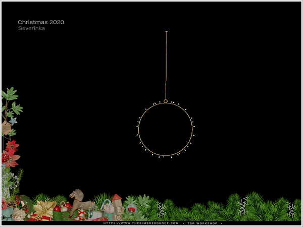 Sims 4 — [Christmas2020] - garland ceiling lamp SW by Severinka_ — Garland ceiling lamp (SHORT WALLS) From the set